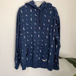 Blue Hoodie With Deer Icons